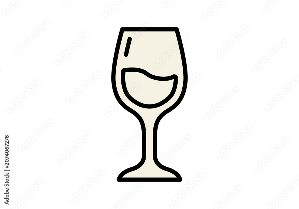 Fototapeta premium Icono negro copa de vino