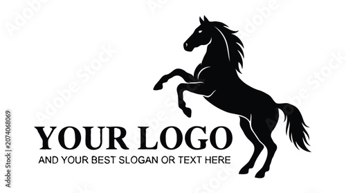 Rearing horse silhouette logo template business corporate brand identity element