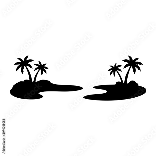 tropical island with palm trees