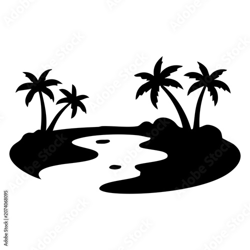 tropical island with palm trees