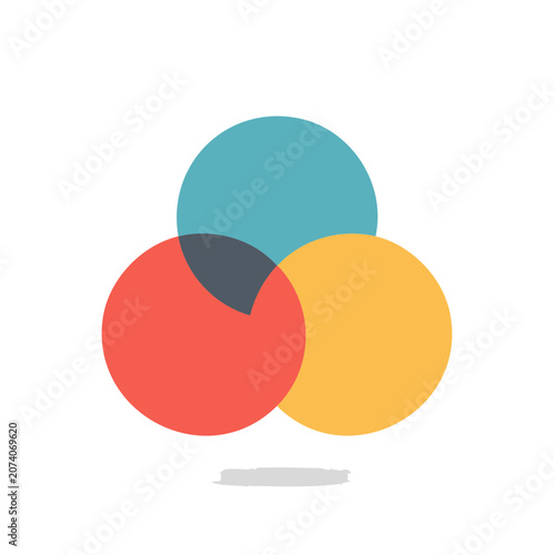 Three Overlapping Circles Venn Diagram Vector