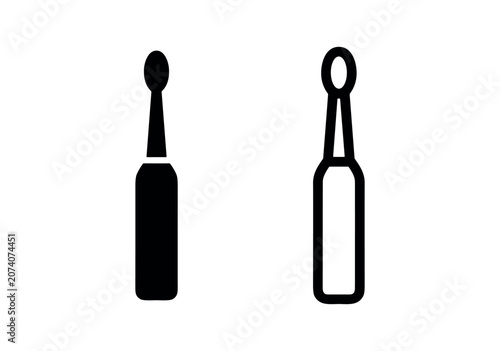 Fotografija Dental probe icon, scaler or dental tool symbol, solid and outline versions