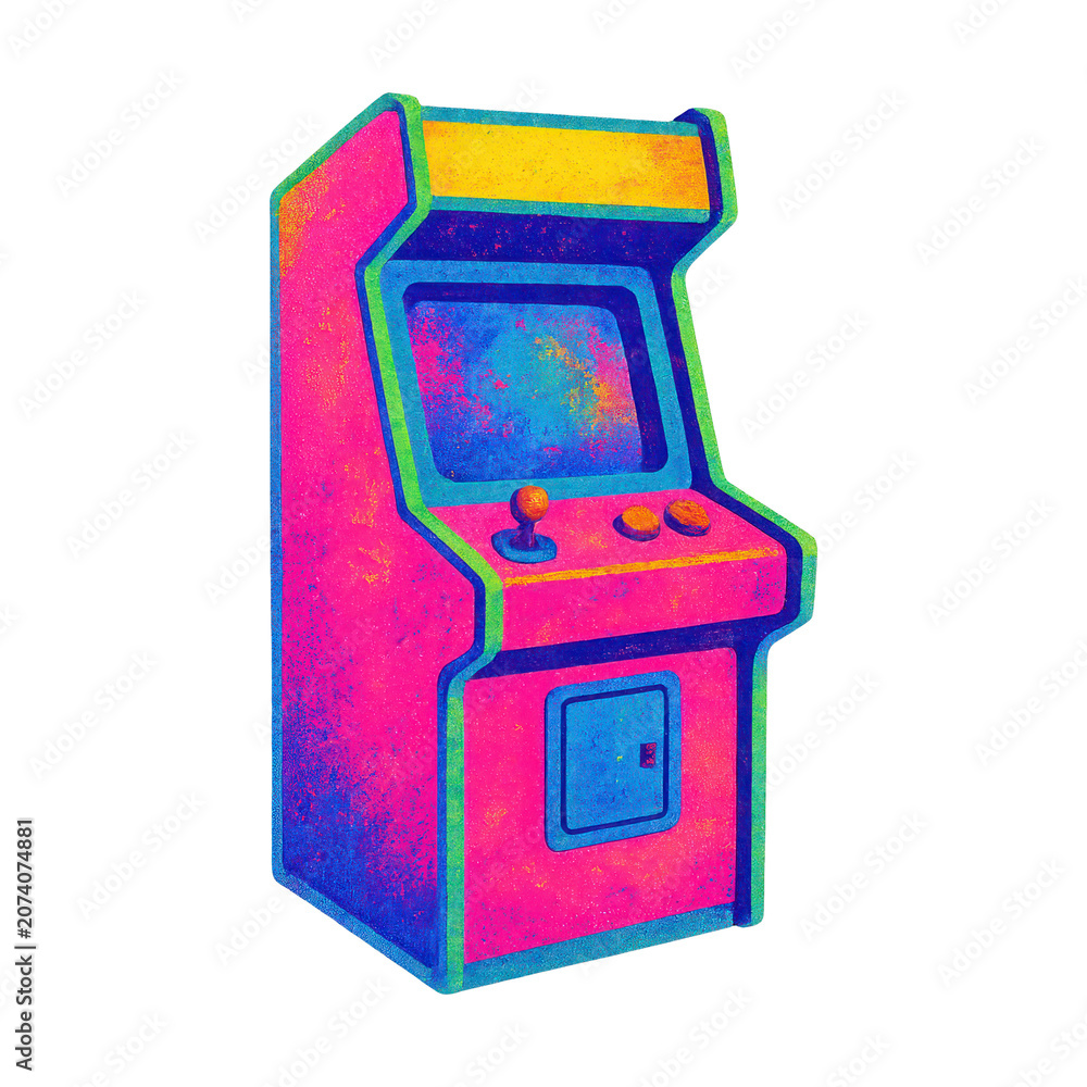 Fototapeta premium PNG Retro arcade machine illustration