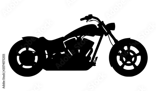 Cuadro en lienzo Custom heavy motorcycle silhouette vector illustration with muscular cruiser des