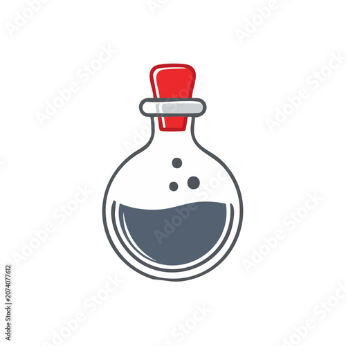 Blue water bottle with red cap vector illustration