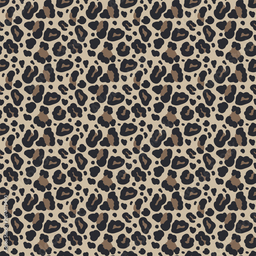 Seamless Leopard Print Pattern - Classic Cheetah Animal Spot Vector Background