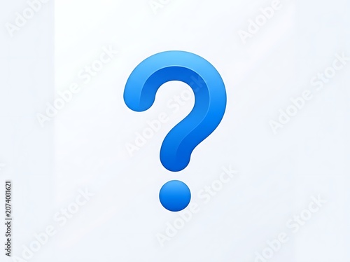 Blue Question Mark Symbol on Light Background.