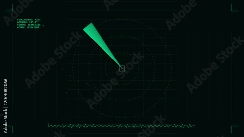 Digital Radar Screen Scanning for Targets in Futuristic Interface