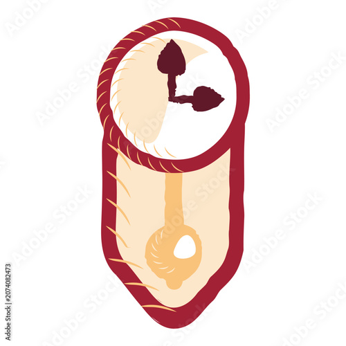 Lineless Retro Pendulum Wall Clock Illustration