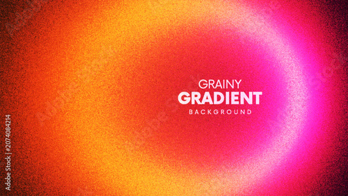 Vibrant circular grainy gradient with shifted glowing light created from thousands of individual dots. Glowing grainy circular banner with soft film grain effect for promotional and marketing visuals