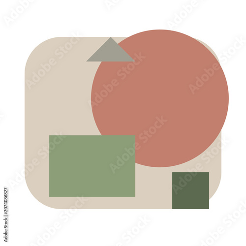 Minimalist abstract geometric composition with soft shapes on black
