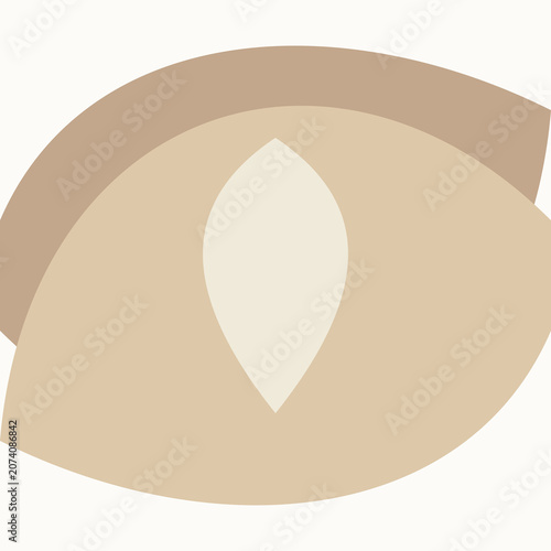 Abstract almond shaped layers in neutral beige tones for minimalist design