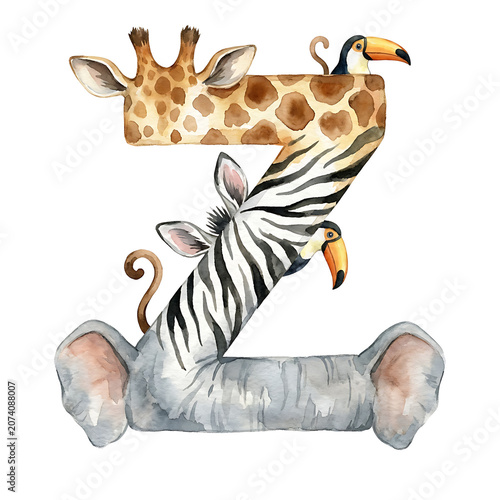 Letter Z Safari Animals Clipart For Alphabet Letters