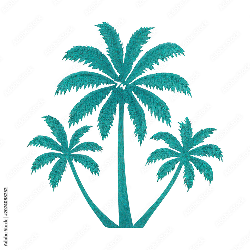 Fototapeta premium PNG Tropical palm tree illustration