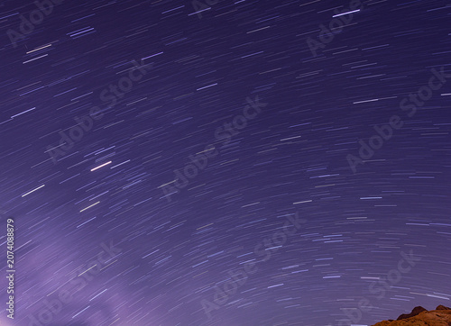 Photos Star trails over the Jordanian desert at night