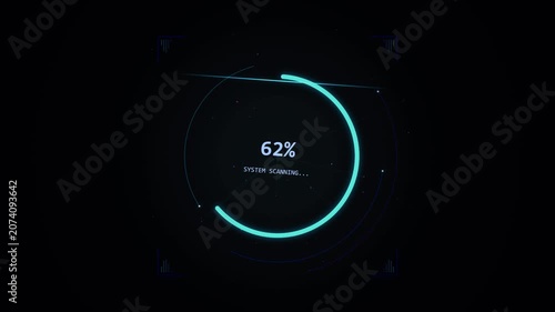 Futuristic Digital Loading Progress Bar Scanning Data Interface Overlay