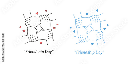 Vector illustration of hands clasping for friendship day celebration