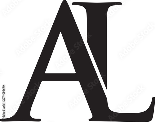 monogram AL logo design vector