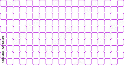 Tableau sur toile Repeating curvilinear shapes forming a seamless undulating pattern on a clean wh