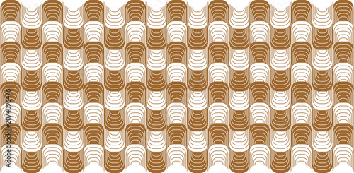 Schilderij op canvas Repeating curvilinear shapes creating an intricate layered pattern with a weavin