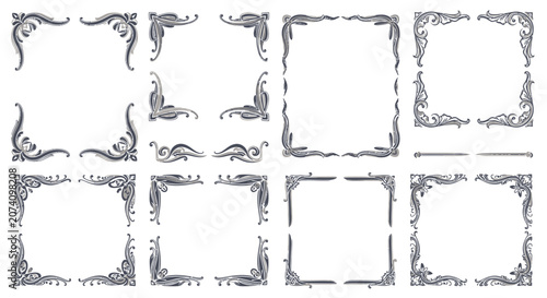 Ornate Decorative Borders and Flourishes - Vintage Vector Elements