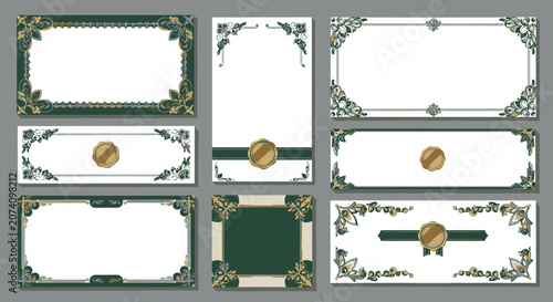 Ornate Decorative Borders and Frames - Elegant Floral Vintage Design Elements