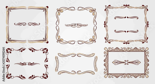 Ornate decorative frames, elegant borders, vintage design elements