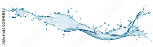Fotografie Blue water splash isolated