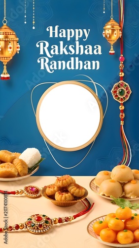 Raksha Bandhan Rakhi Background with blank space for text