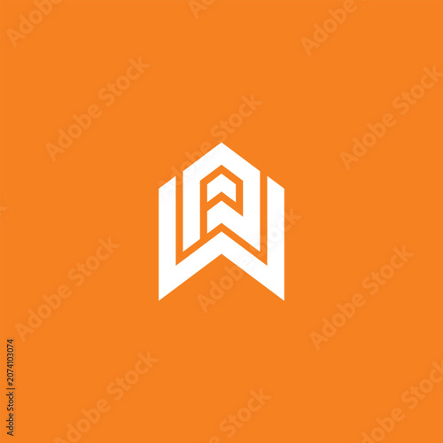 Obraz na plátně monogram W P minimalist white logo on orange background