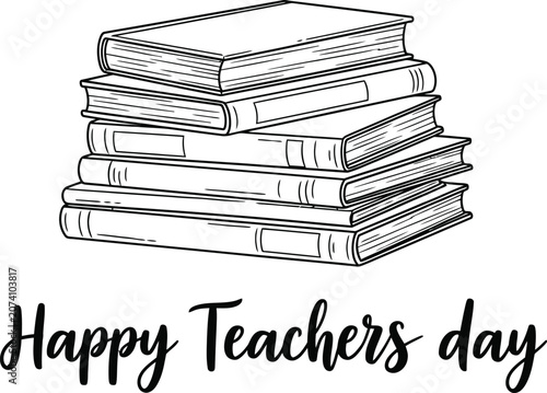 Teacher's day stack of books illustration greetings for educators and appreciation