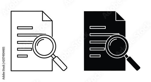Documents under magnifying glass search icon