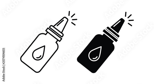 Two perfume bottles with droplets and sparks