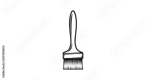 Paintbrush with black bristles illustration
