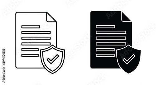 Secure document icons with checkmarks