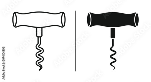 Vintage Metal Corkscrew Wine Bottle Opener with Cork Isolated on White Background Close Up Macro Kitchen Tool and Bar Equipment