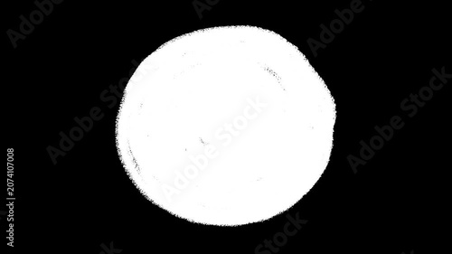 Hand drawn circle transition animation set with alpha channel, immediate and hold versions