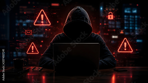 Cyber Fraud Hacker Silhouette