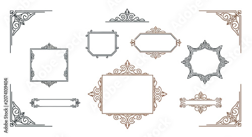 Ornate Decorative Borders and Frames - Vintage Design Elements Collection