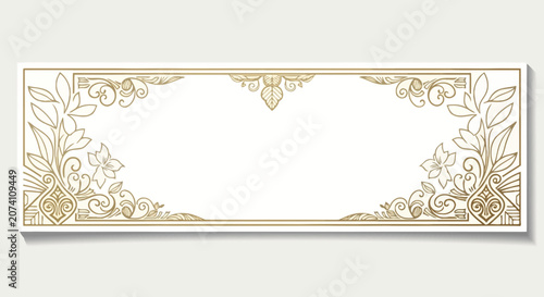 Ornate Golden Border with Floral Motifs