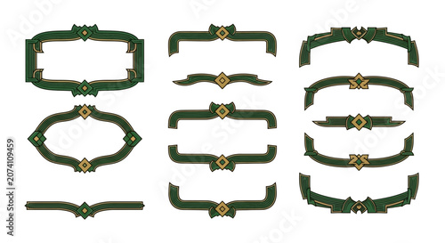 Ornate Green Decorative Borders & Frames, Vintage Filigree Ornaments