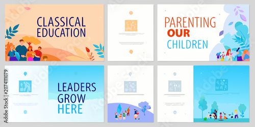 Colorful Banners With Text And Illustrations Vector Design