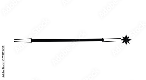 Photos Black silhouette of a cattle prod with a star shaped tip on white background