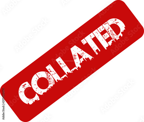 Canvastavla Commercial red rubber stamp featuring collated text symbolizing organized docume
