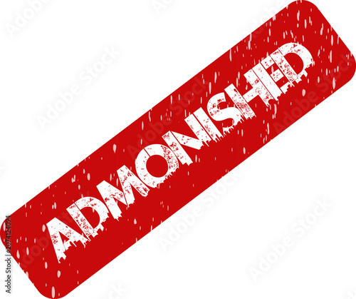 Obraz na plátně Red textured admonished rectangular rubber stamp conveying a warning or a firm r