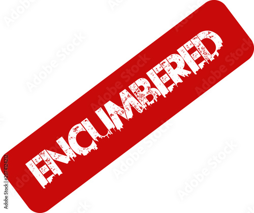 Foto Encumbered stamp on white background