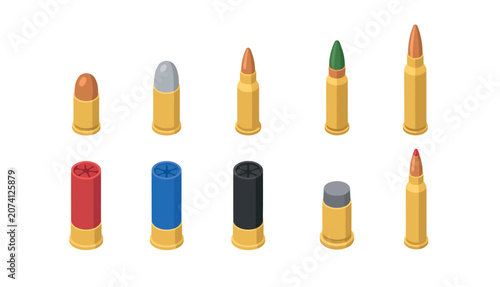 Quadro em tela Assorted Bullet Cartridges Displayed.