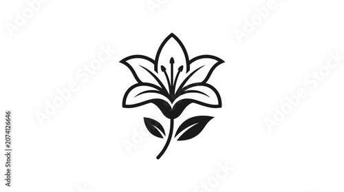 Black and white lily flower icon.