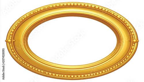Golden ornate oval picture frame border.