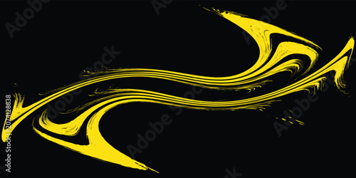 yellow black brush wrap car sticker pattern abstract banner sporty lines black yellow color combination grunge brush pattern racing motorsport design  vector illustration.